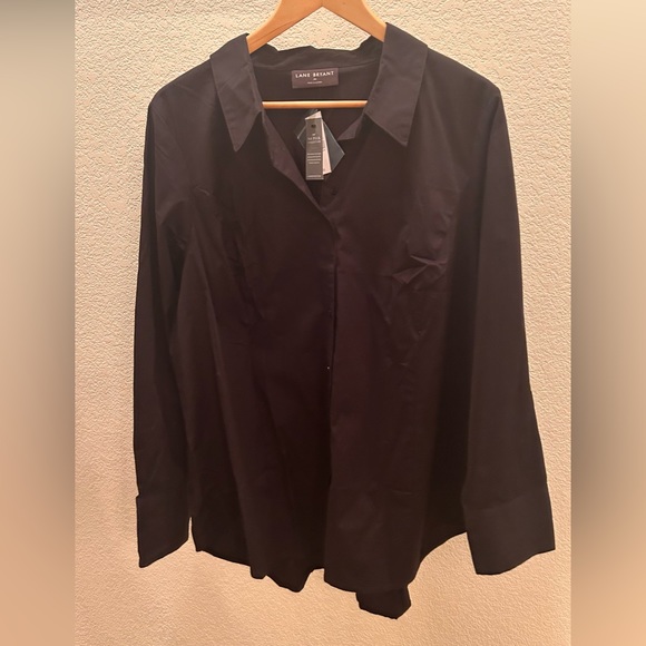 Lane Bryant black button-down blouse from the no peak collection - Picture 2 of 3